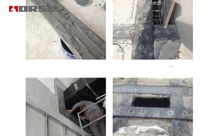 Devido ao uso e à mudança estrutural, é necessário abrir buracos no chão e na parede e, em seguida, reforçar a estrutura com tecnologia de reforço de placa de aço adesiva. Devido ao uso e à mudança estrutural, é necessário abrir buracos no chão e na parede e, em seguida, reforçar a estrutura com tecnologia de reforço de placa de aço adesiva.