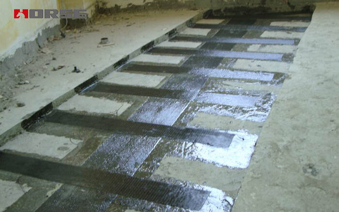 Carbon fiber strengthening and rebuilding the slab Carbon fiber strengthening and rebuilding the slab
