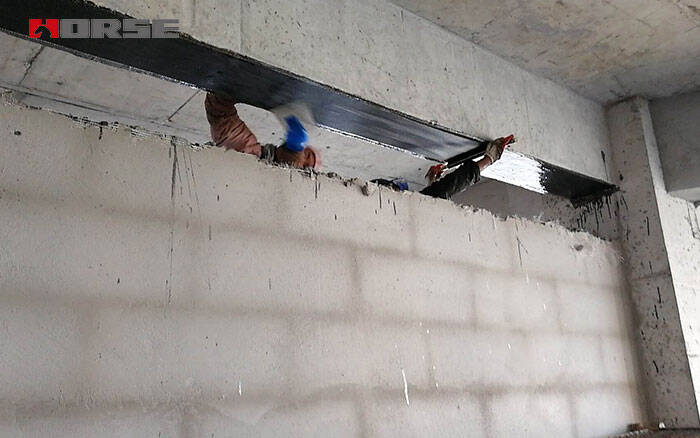 reparação de fissuras com tecido de fibra de carbono reparação de fissuras com tecido de fibra de carbono
