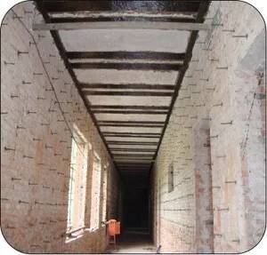 Carbon fiber reinforced at the bottom of corridor slab Carbon fiber reinforced at the bottom of corridor slab