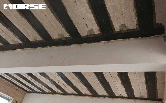Laje de betão reforçado com envoltório de fibra de carbono Laje de betão reforçado com envoltório de fibra de carbono