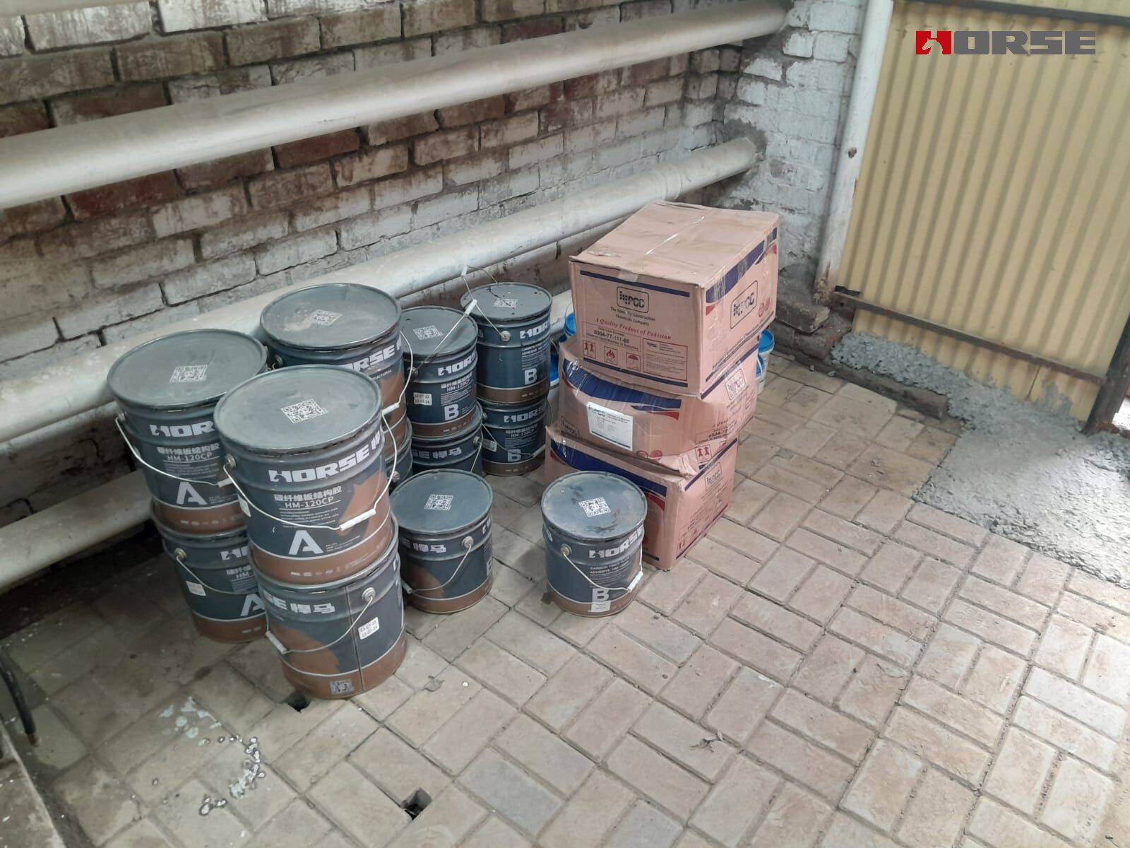 Laminado de fibra de carbono sobre vigas