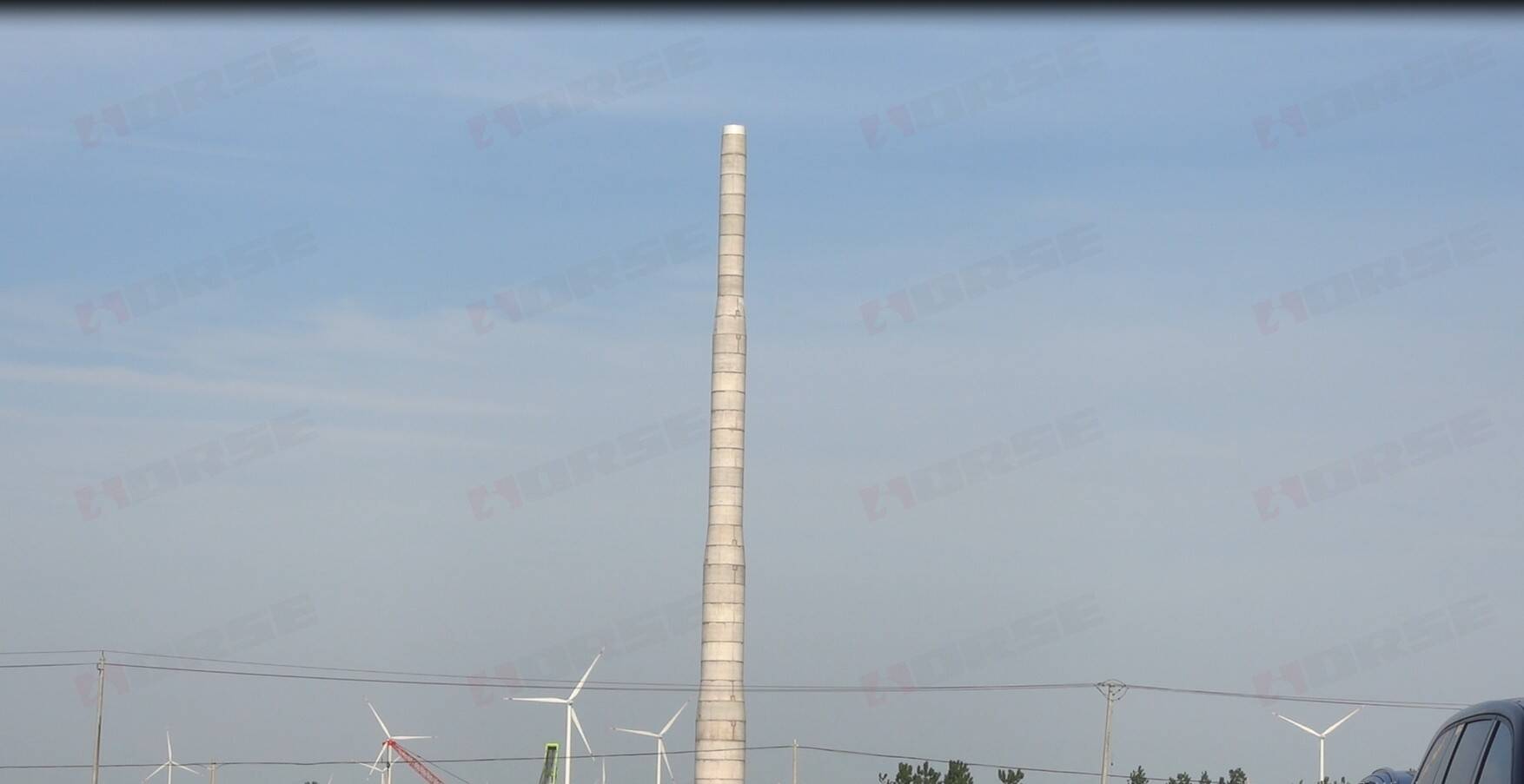 Montagem de torre de betão para turbina eólica