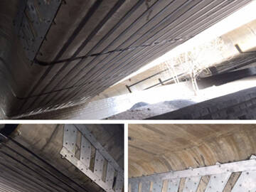 Ponte de reforço em chapa de aço