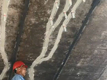 Rpair concrete crack of the bridge with structural injection adhesive