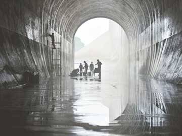 Técnica de barra de plantação no reforço de túneis de descarga de cheias