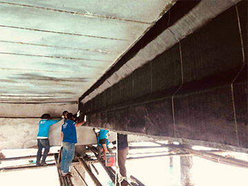 Reparação e reforço de antigo cais com fibra de carbono HM-30