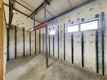 Reforço de parede de cave em fibra de carbono